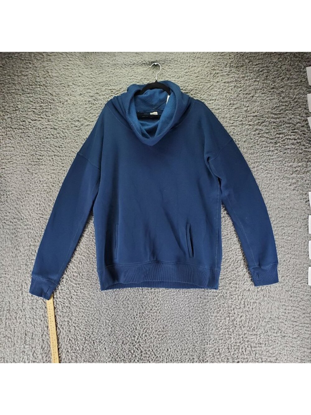 Zyia Active Top Womens XXL Navy Blue Oh So Soft Fleece Scuba Hoodie *NWT*